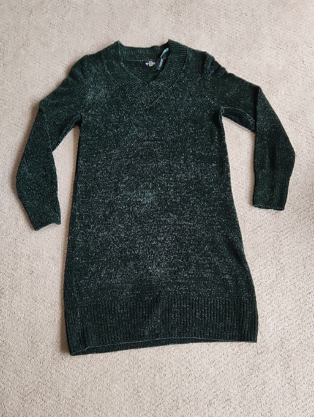 Nine West Dark Green Chenille Sweater Dress Size M